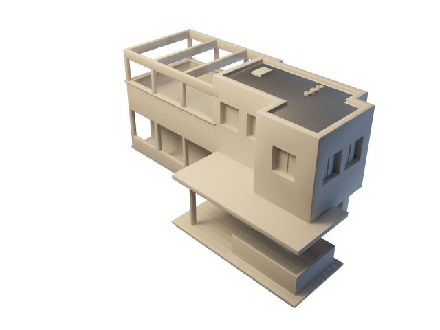 Modern cube architecture villa 3d rendering