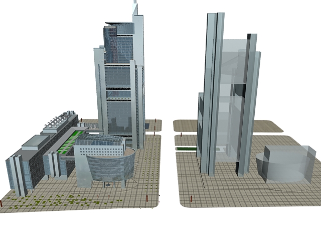 Urban complex architecture 3d rendering