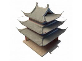 Chinese pagoda 3d model preview