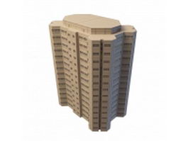 Urban office building architecture 3d model preview