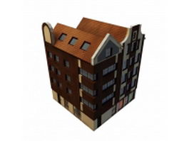 Apartment building shop 3d model preview