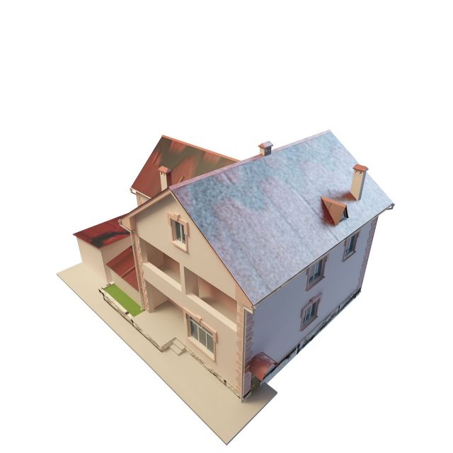 Shabby house 3d rendering
