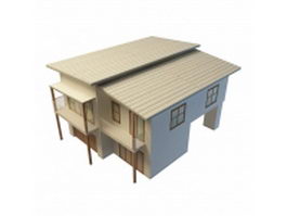 Stilted house 3d model preview
