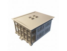 Greek revival style home 3d model preview