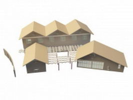 Holiday cottages and houses 3d model preview