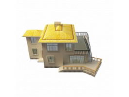 Gold villa 3d model preview