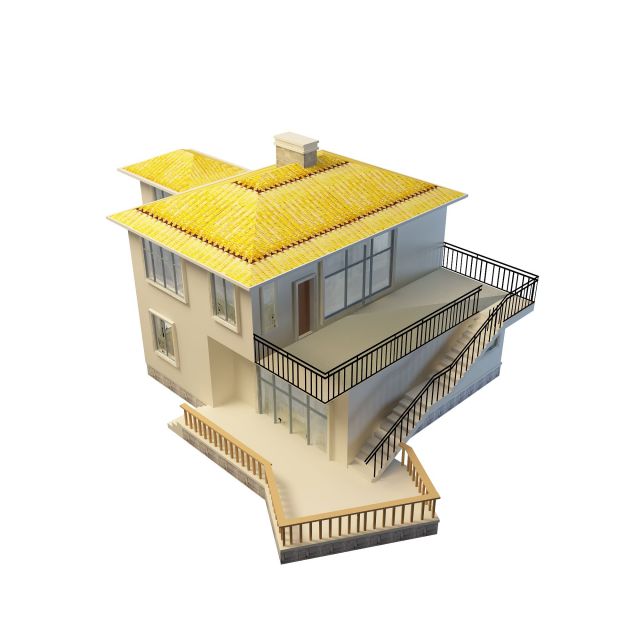 Gold villa 3d rendering