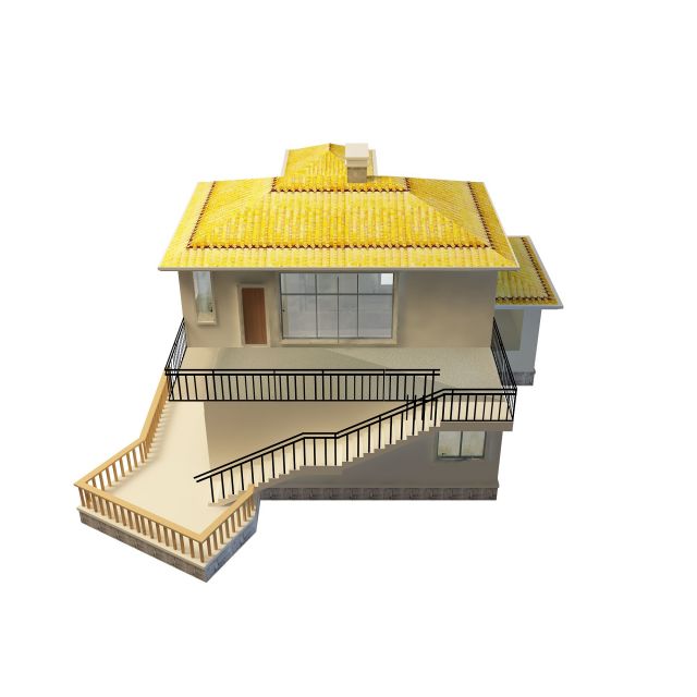 Gold villa 3d rendering