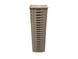 Residential tower block 3d model preview