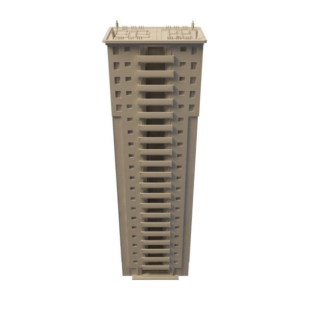 Residential tower block 3d rendering