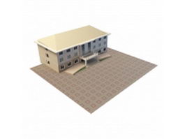Company factory building 3d model preview
