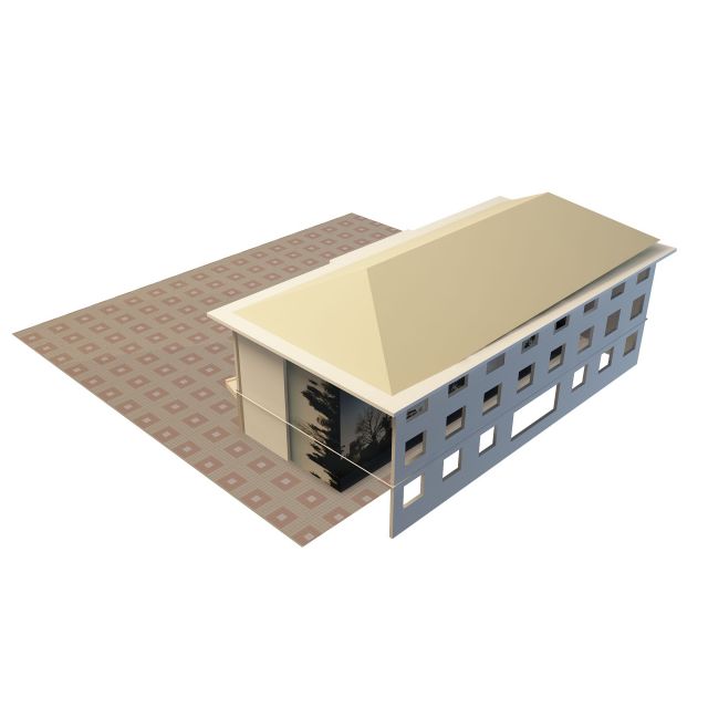 Company factory building 3d rendering