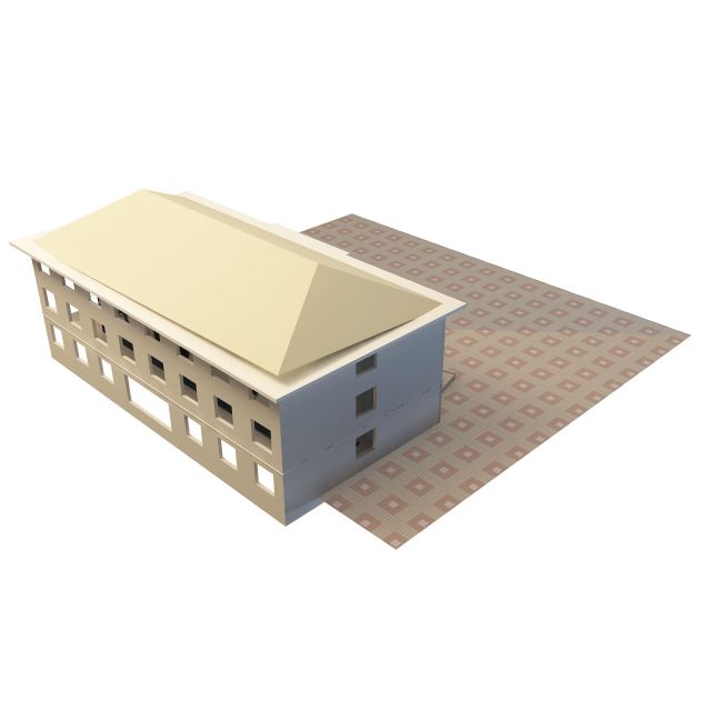 Company factory building 3d rendering