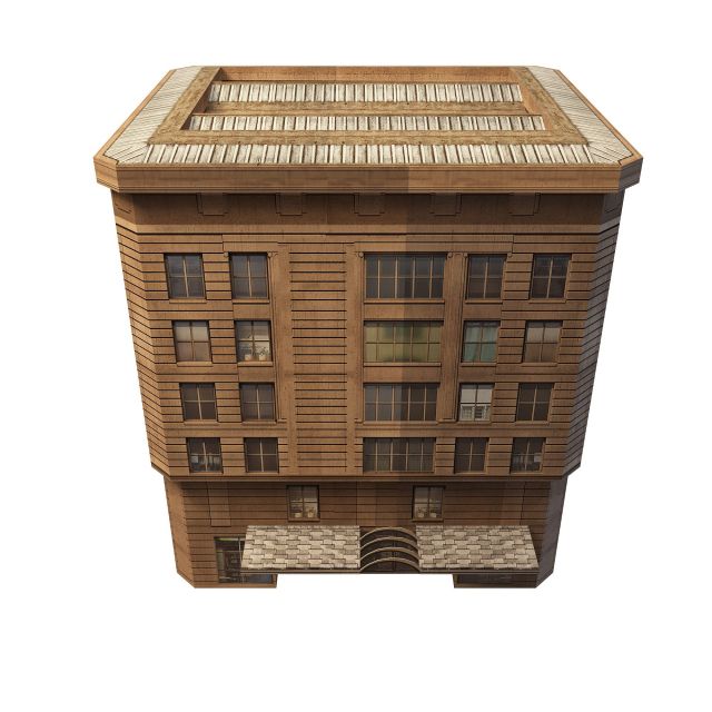 Old apartment building 3d rendering
