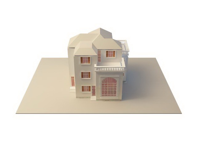Three-story villa 3d rendering