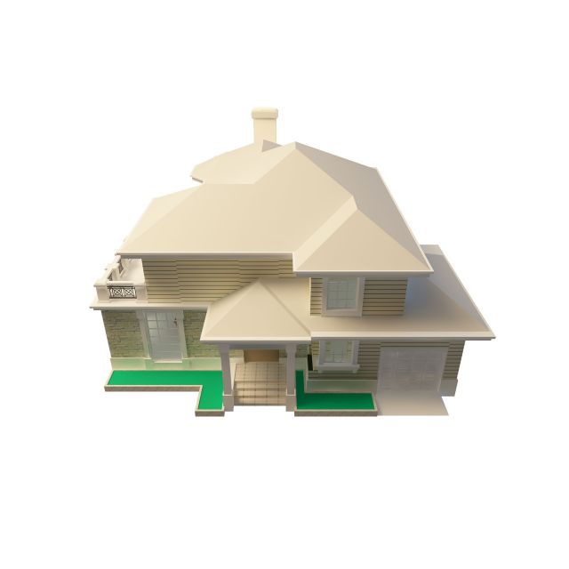 Two-storey villa 3d rendering