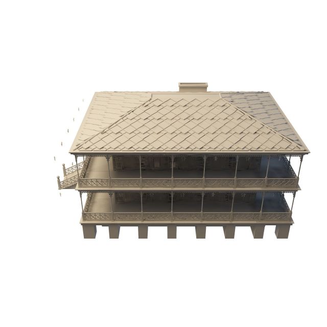 Terrace farmhouse 3d rendering