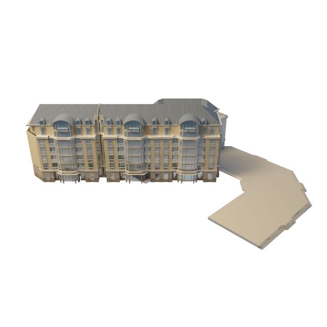 Residential apartment building area 3d rendering