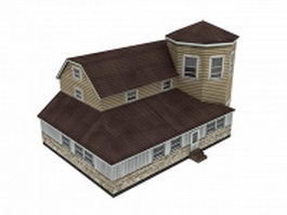 English country villa 3d model preview