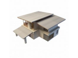 Japanese country house 3d model preview