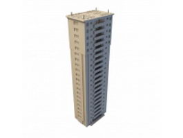 Apartment tower block 3d model preview