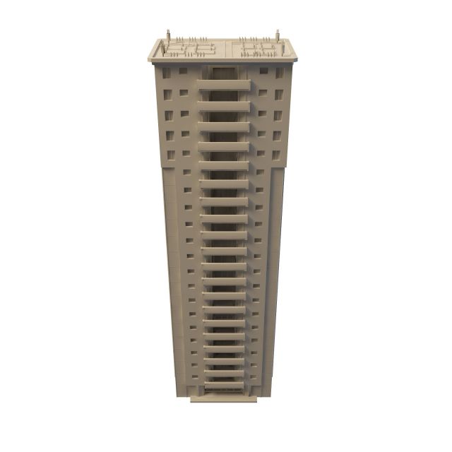 Apartment tower block 3d rendering