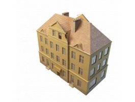 Vintage apartment block 3d model preview