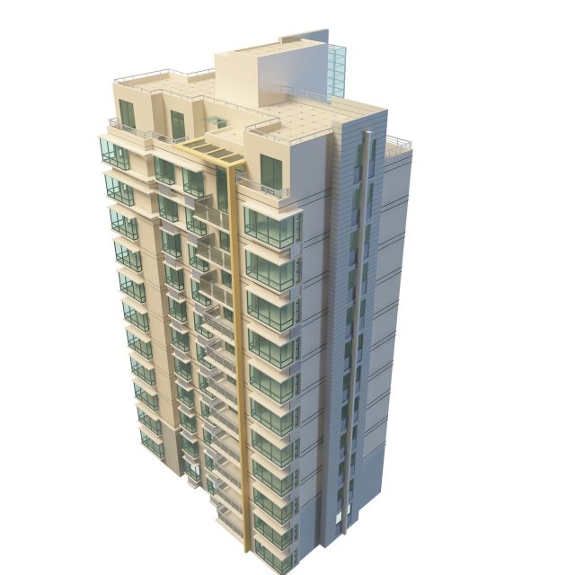 Luxury residential apartment 3d rendering