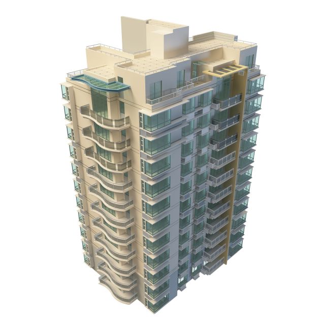 Luxury residential apartment 3d rendering