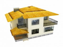 Unique modern villa design 3d model preview