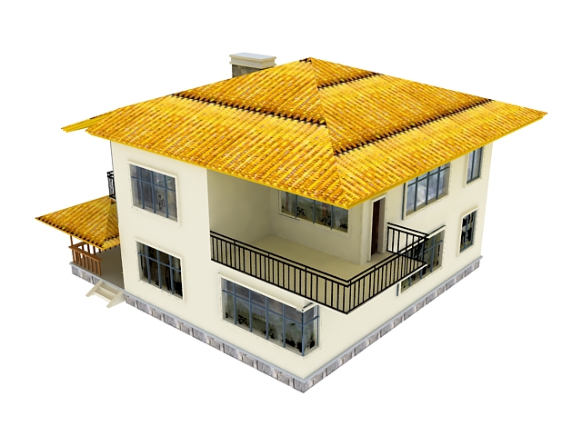 Unique modern villa design 3d rendering