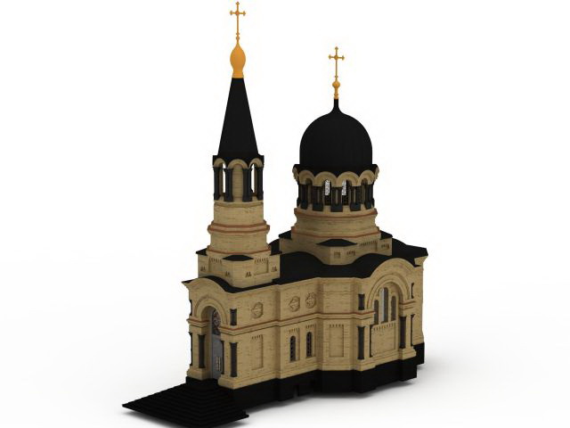 Russian church 3d rendering