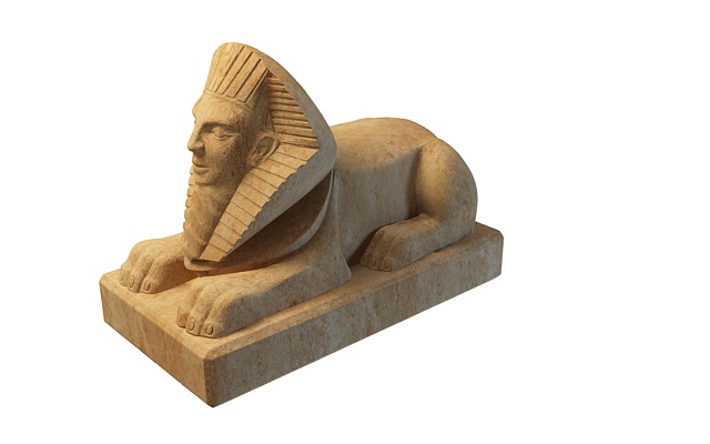 Egyptian Sphinx statue 3d rendering
