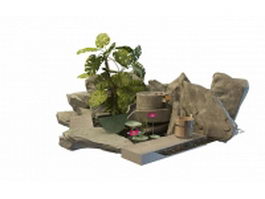 Chinese rock garden 3d preview