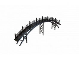 Pedestrian timber bridge 3d model preview