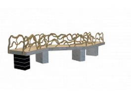 Japanese garden bridge 3d model preview