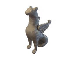 Animal statue for garden 3d preview