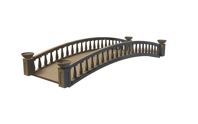Garden footbridge 3d rendering
