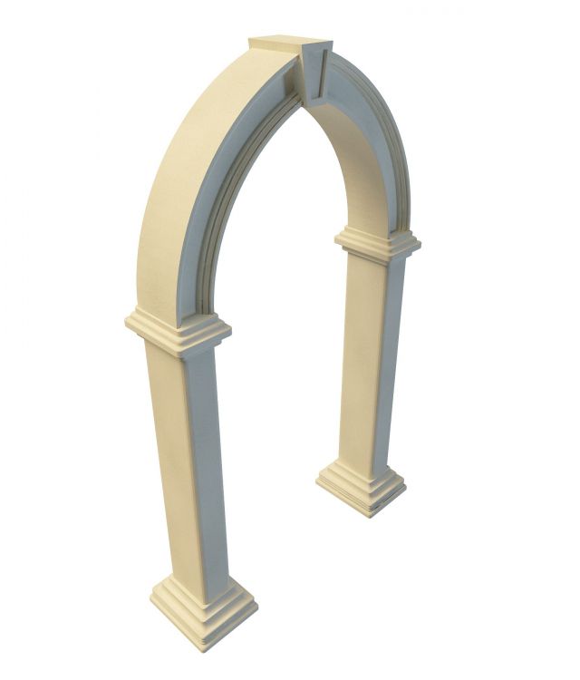 Stone garden arch 3d rendering