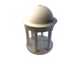 Dome roof gazebo 3d model preview