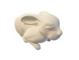 Garden rabbit statue 3d model preview