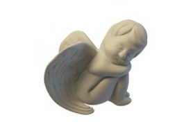Angel statue for garden 3d model preview