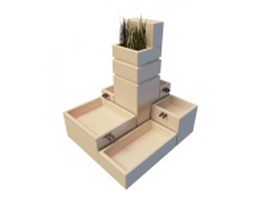 Mini pond garden 3d model preview