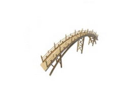 Wood arch bridge 3d model preview