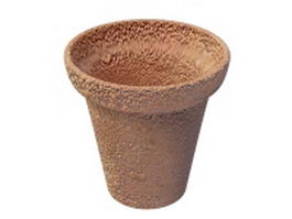 Terracotta flowerpot 3d model preview