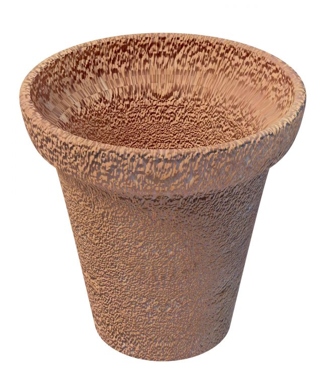 Terracotta flowerpot 3d rendering