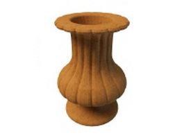 Red marble garden urn 3d preview