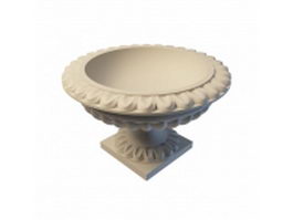 Carved limestone urn 3d model preview