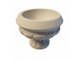 Large limestone urn 3d preview