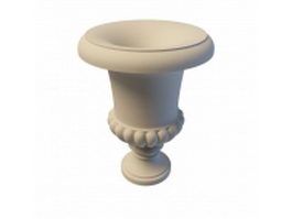 White Grecian urn planter 3d model preview